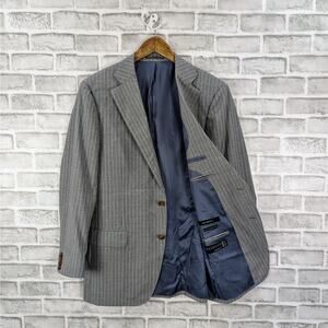 SUITSUPPLY Men's Super 120s Wool by Guabello 2 blazer Jacket Gray striped sz 40